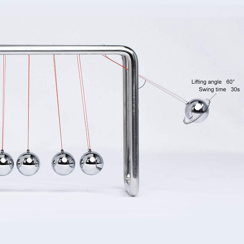 CERROPI Newtons Cradle Pendulum with 7 Balls, Classic Swing Newton Balance Ball, 30+ Sec Swingtime, Science Physics Gadget, Desk Toys & Office Gadgets for Desk Decorations - Image 2